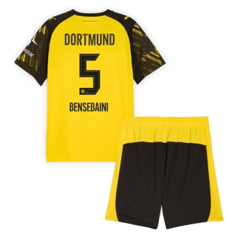 Billige Fotballdrakt Borussia Dortmund Ramy Bensebaini #5 Replika Hjemmedraktsett Barn 2025-26 Kortermet (med bukser)